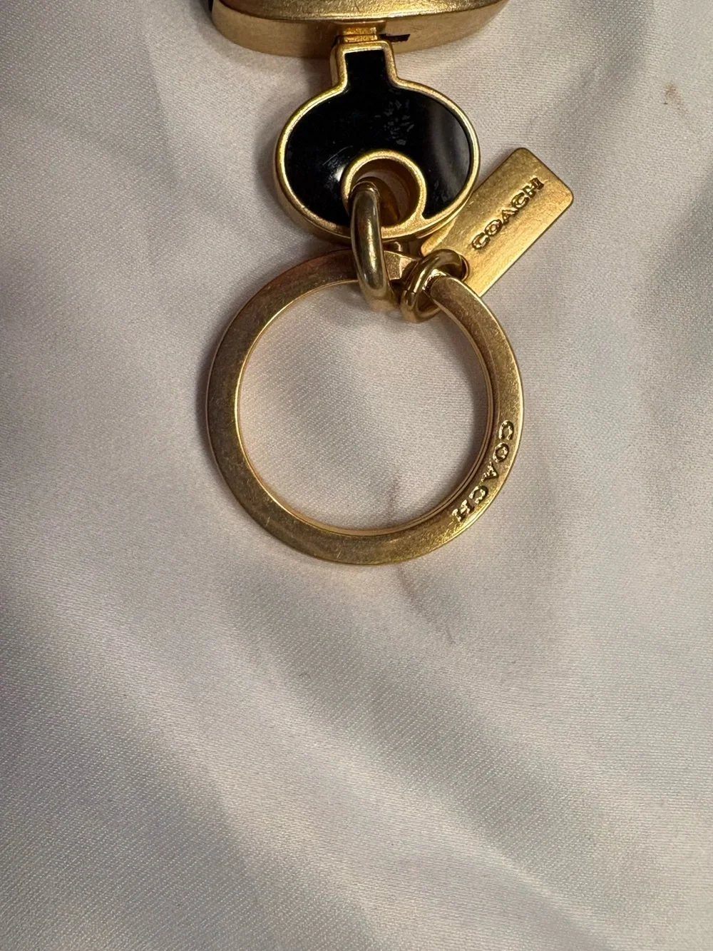 Coach Black and Gold Padlock & Key Keyring Duo